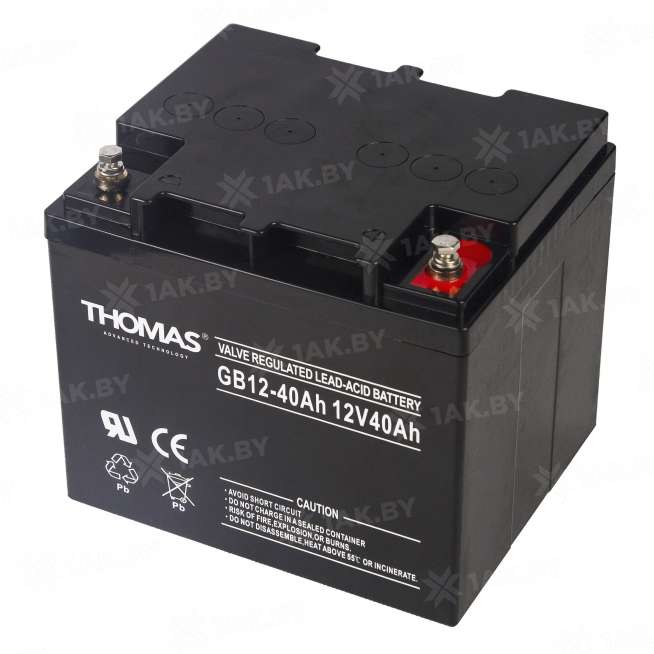 Аккумулятор THOMAS для ИБП, детского электромобиля, эхолота (40 Ah,12 V) AGM 198x166x191 11 кг 1