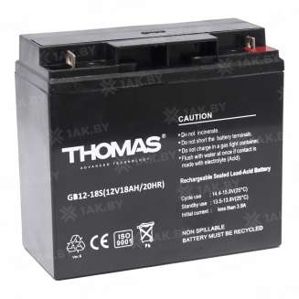 Аккумулятор THOMAS (18 Ah,12 V) AGM 181x77x167 4 кг 2