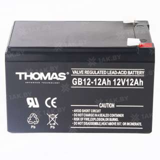 Аккумулятор THOMAS для ИБП, детского электромобиля, эхолота (12 Ah,12 V) AGM 151x98x94 3.1 кг Аккумулятор THOMAS для ИБП, детского электромобиля, эхолота (12 Ah,12 V) AGM 151x98x94 3.1 кг