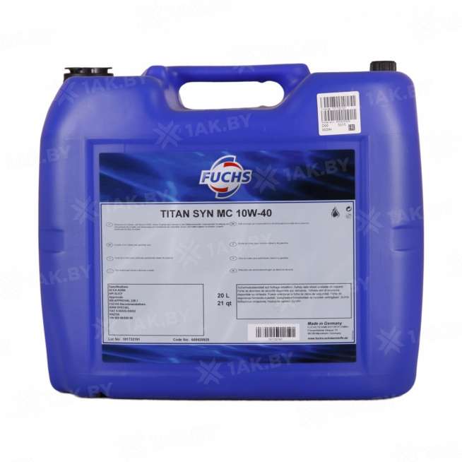 Масло моторное FUCHS TITAN SYN MC SAE 10W-40, 20 л 0
