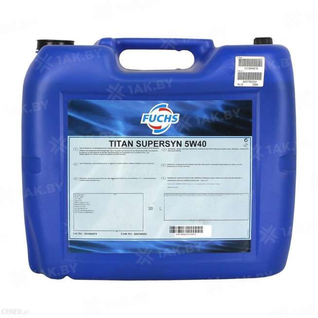 Масло моторное FUCHS TITAN Supersyn 5W-40 SN/CF, 20л 0