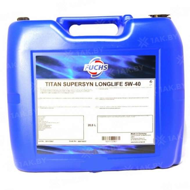 Масло моторное FUCHS  TITAN Supersyn LONGLIFE 5W-40 SN 229.5 226.5, 20л 0