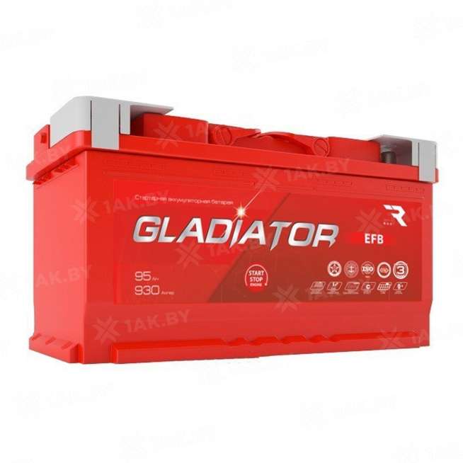 Аккумулятор GLADIATOR (95 Ah) 930 A, 12 V Прямая, L+ L5 0