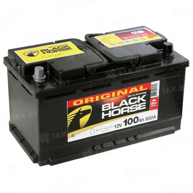 Аккумулятор BLACK HORSE (100 Ah) 800 A, 12 V Обратная, R+ L5 0