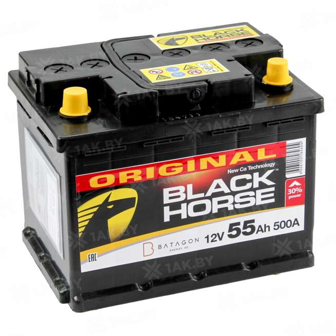 Аккумулятор HORSE (55 Ah) 500 A, 12 V Обратная, R+ LB2 0