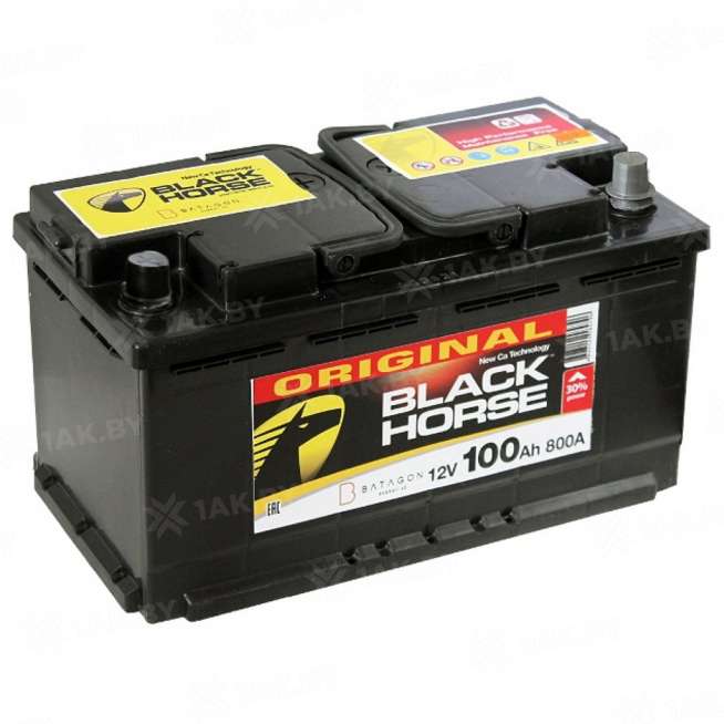 Аккумулятор BLACK HORSE (100 Ah) 800 A, 12 V Прямая, L+ L5 0