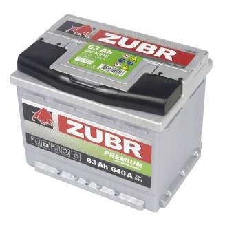 Аккумулятор ZUBR Premium (63 Ah) 640 A, 12 V Прямая, L+ L2 ZU631P 2