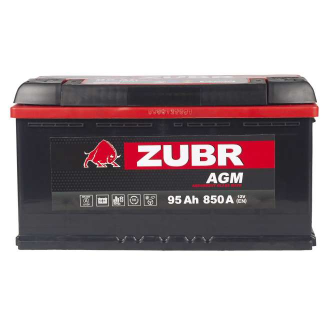 Аккумулятор Zubr AGM 95 Ah, 850 A, 12 V, Обратная полярность, R+, L5, польский 1