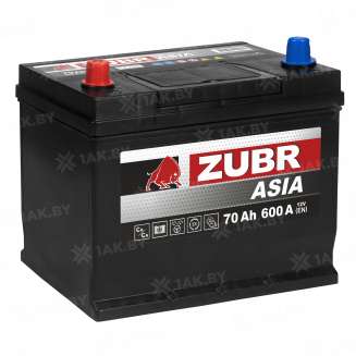 Аккумулятор ZUBR Ultra Asia (70 Ah) 600 A, 12 V Прямая, L+ D26 ZU701JS 1