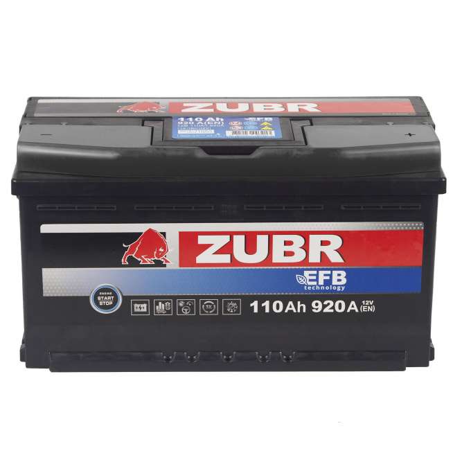 Аккумулятор ZUBR EFB (110 Ah) 920 A, 12 V Обратная, R+ L5 ZU1100F 1