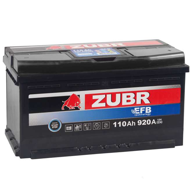 Аккумулятор ZUBR EFB (110 Ah) 920 A, 12 V Обратная, R+ L5 ZU1100F 2