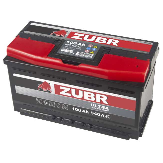 Аккумулятор ZUBR Ultra (100 Ah) 940 A, 12 V Обратная, R+ L5 ZU1000S 1