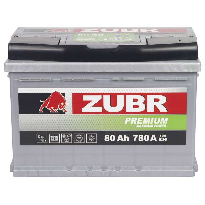 Аккумулятор ZUBR Premium (80 Ah) 820 A, 12 V Обратная, R+ L3 ZU800P 0