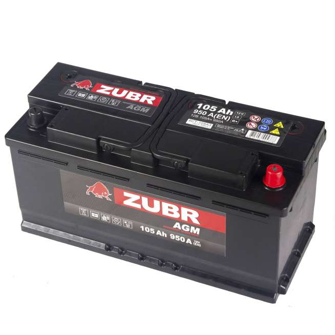 Аккумулятор ZUBR AGM (105 Ah) 950 A, 12 V Обратная, R+ L6 605021050 1