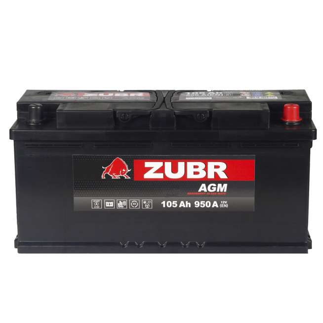 Аккумулятор ZUBR AGM (105 Ah) 950 A, 12 V Обратная, R+ L6 605021050 2