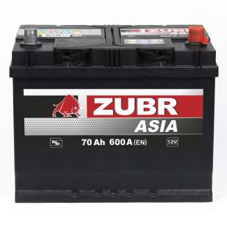 Аккумулятор ZUBR Ultra Asia (70 Ah) 600 A, 12 V Обратная, R+ D26 ZU700J 0