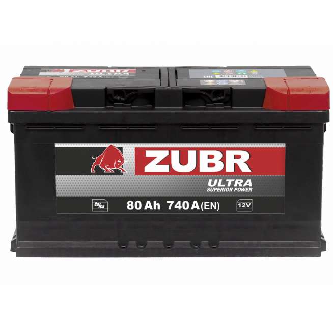 Аккумулятор ZUBR Clarios (80 Ah) 740 A, 12 V Обратная, R+ LB4 676150 0
