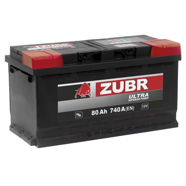 Аккумулятор ZUBR Clarios (80 Ah) 740 A, 12 V Обратная, R+ LB4 676150 1