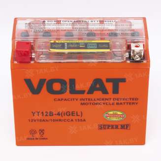 Аккумулятор VOLAT (10 Ah) 155 A, 12 V Прямая, L+ YT12B-4 YT12B-4 (iGEL) 0