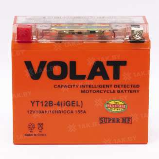 Аккумулятор VOLAT (10 Ah) 155 A, 12 V Прямая, L+ YT12B-4 YT12B-4 (iGEL) 1