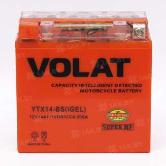 Аккумулятор VOLAT (14 Ah) 200 A, 12 V Прямая, L+ YTX14-BS YTX14-BS(iGEL) 0