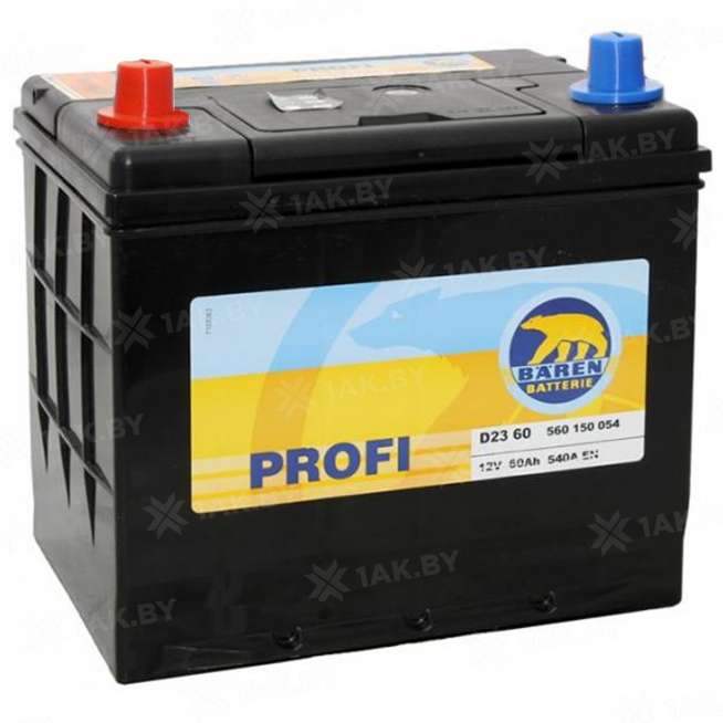 Аккумулятор BAREN Profi (60 Ah) 540 A, 12 V Прямая, L+ D23 0