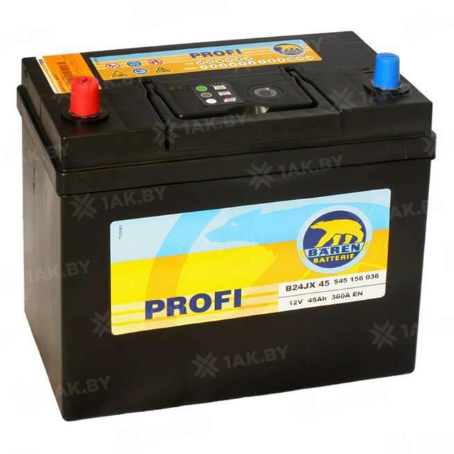 Аккумулятор BAREN Profi (45 Ah) 360 A, 12 V Прямая, L+ B24 0