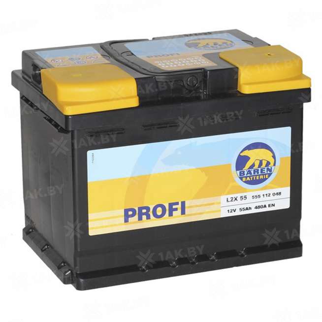 Аккумулятор BAREN Profi (55 Ah) 480 A, 12 V Обратная, R+ L2 0