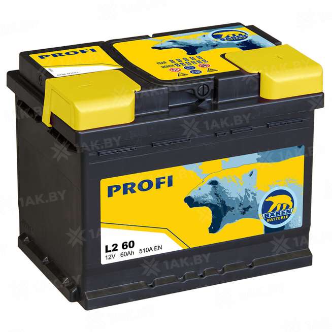 Аккумулятор BAREN Profi (60 Ah) 510 A, 12 V Обратная, R+ L2 0