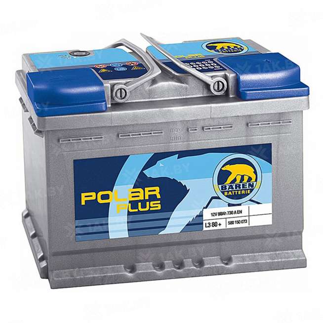 Аккумулятор BAREN Polar (80 Ah) 730 A, 12 V Обратная, R+ L3 0