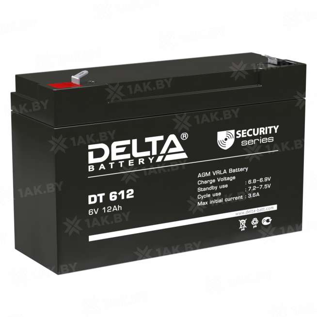 Аккумулятор DELTA для ИБП, детского электромобиля, эхолота (12 Ah,6 V) AGM 151x50x94 1.6 кг 0