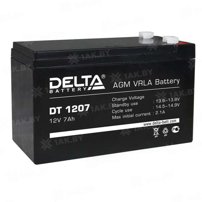 Аккумулятор DELTA для ИБП, детского электромобиля, эхолота (7 Ah,12 V) AGM 150x65x92 2.05 кг 0