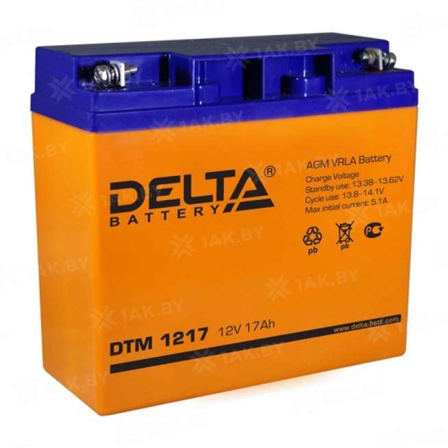 Аккумулятор DELTA для ИБП, детского электромобиля, эхолота (17 Ah,12 V) AGM 181x77x167 5.6 кг 0