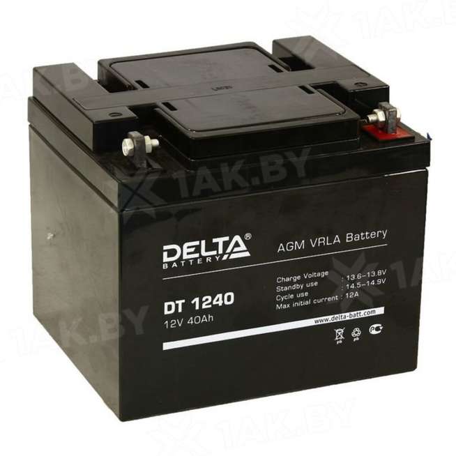 Аккумулятор DELTA для ИБП, детского электромобиля, эхолота (40 Ah,12 V) AGM 198x166x170 12.9 кг 0