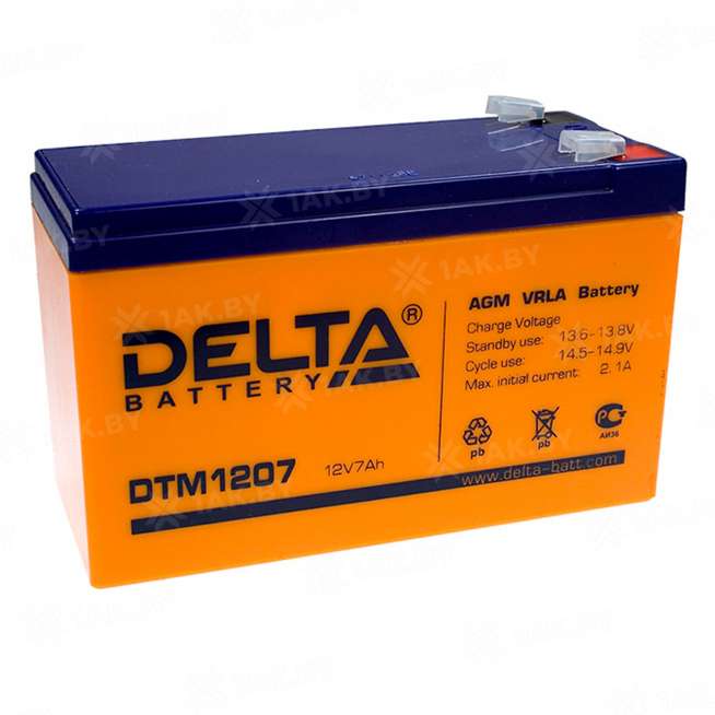 Аккумулятор DELTA для ИБП, детского электромобиля, эхолота (7 Ah,12 V) AGM 150x65x92 2.4 кг 0