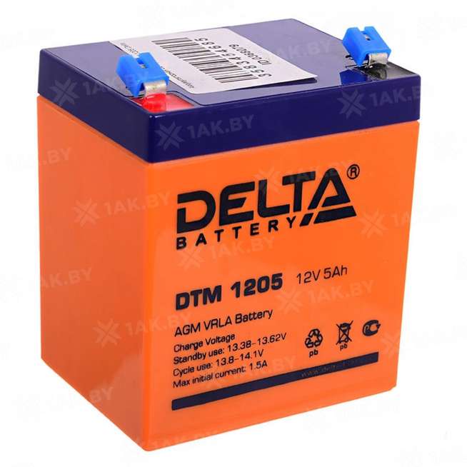 Аккумулятор DELTA для ИБП, детского электромобиля, эхолота (5 Ah,12 V) AGM 90x70x101 1.8 кг 0