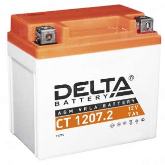 Аккумулятор для мотоцикла DELTA (7 Ah) 130 A, 12 V Обратная, R+ YTZ7S CT 1207.2 0