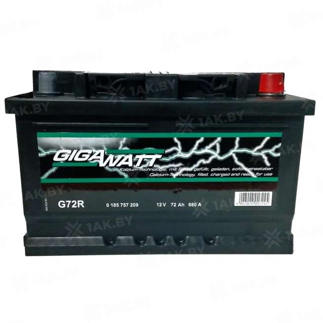 Аккумулятор GIGAWATT (72 Ah) 680 A, 12 V Обратная, R+ LB3 0