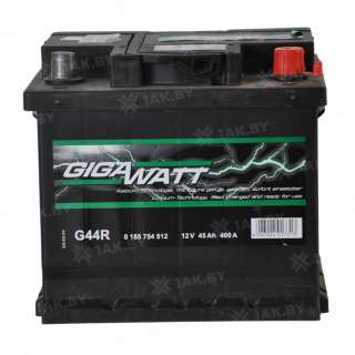 Аккумулятор GIGAWATT (45 Ah) 400 A, 12 V Обратная, R+ L1 Аккумулятор GIGAWATT (45 Ah) 400 A, 12 V Обратная, R+ L1