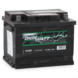 Аккумулятор GIGAWATT (56 Ah) 480 A, 12 V Обратная, R+ L2 Аккумулятор GIGAWATT (56 Ah) 480 A, 12 V Обратная, R+ L2