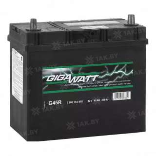 Аккумулятор GIGAWATT (45 Ah) 330 A, 12 V Обратная, R+ B24 Аккумулятор GIGAWATT (45 Ah) 330 A, 12 V Обратная, R+ B24