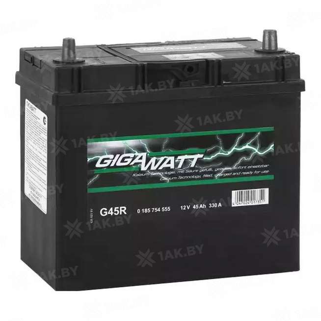 Аккумулятор GIGAWATT (45 Ah) 330 A, 12 V Обратная, R+ B24 0