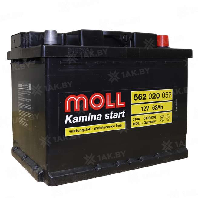 Аккумулятор MOLL (62 Ah) 510 A, 12 V Обратная, R+ LB2 0