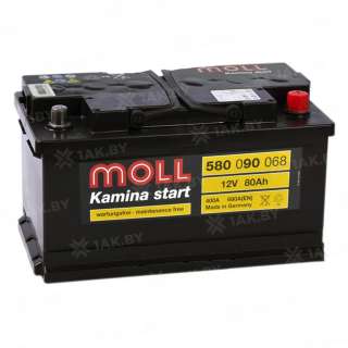 Аккумулятор MOLL (80 Ah) 680 A, 12 V Обратная, R+ LB4 Аккумулятор MOLL (80 Ah) 680 A, 12 V Обратная, R+ LB4