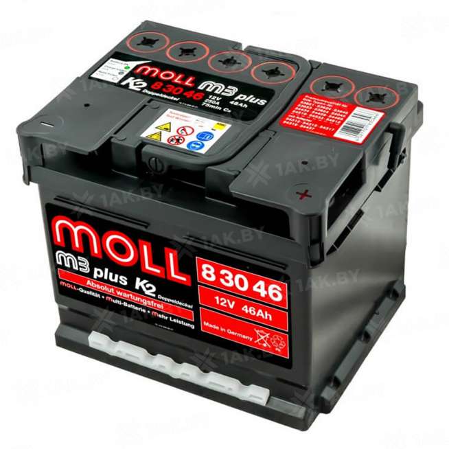 Аккумулятор MOLL M3+ (46 Ah) 430 A, 12 V Обратная, R+ LB1 0