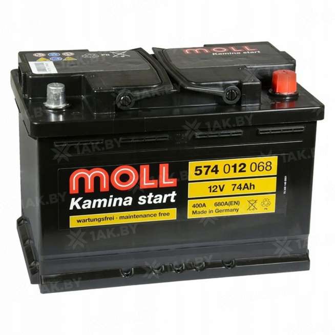 Аккумулятор MOLL (74 Ah) 680 A, 12 V Обратная, R+ L3 0