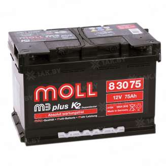 Аккумулятор MOLL M3+ (75 Ah) 680 A, 12 V Обратная, R+ 0