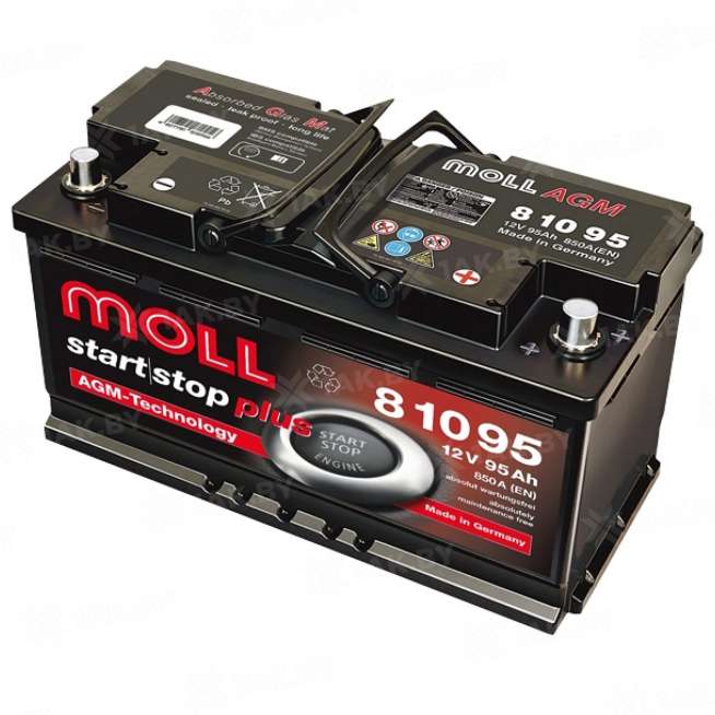 Аккумулятор MOLL AGM (95 Ah) 850 A, 12 V Обратная, R+ L5 0