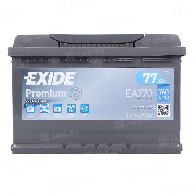Аккумулятор EXIDE PREMIUM (77 Ah) 760 A, 12 V Обратная, R+ L3 EA770 0