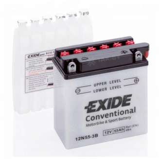Аккумулятор EXIDE BIKE (5.5 Ah) 45 A, 6 V Обратная, R+ 12N5.5-3B 12N5.5-3B 0